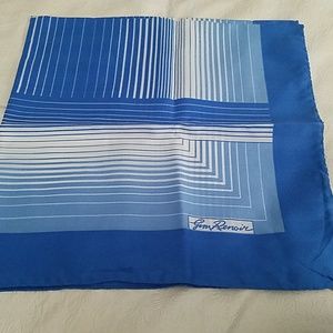 Vintage Jim Renoir Blue & White Scarf Italy
